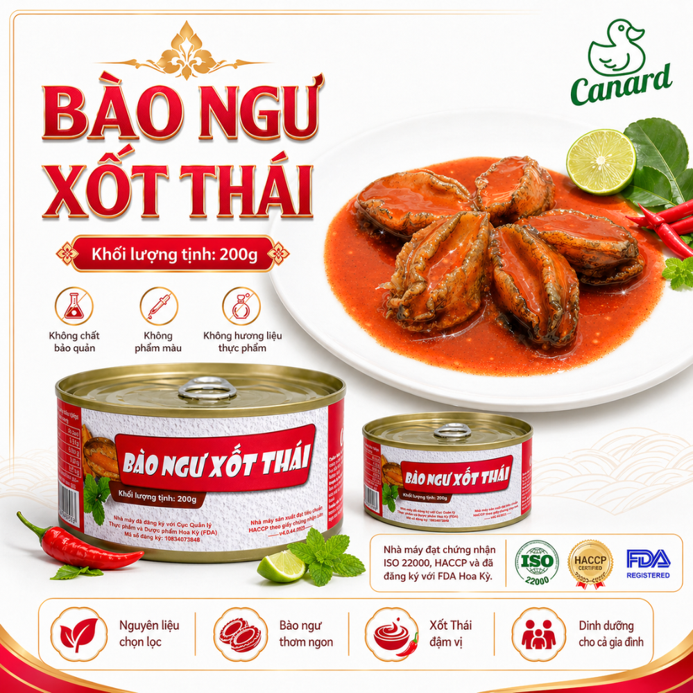 Bào ngư xốt Thái của Canard - Cay hài hòa, tươi vị cuốn hút