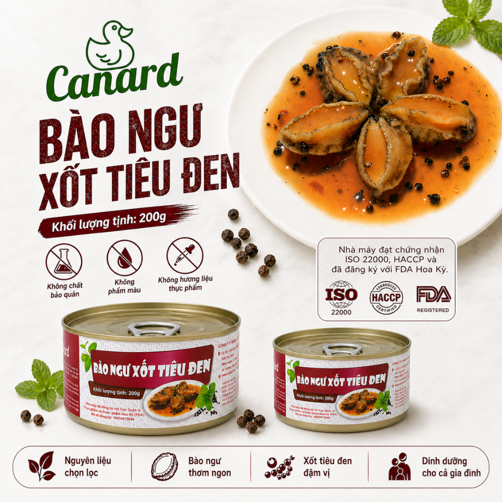 Bào ngư xốt tiêu đen của Canard - Đậm đà hương vị, sang trọng, tinh tế